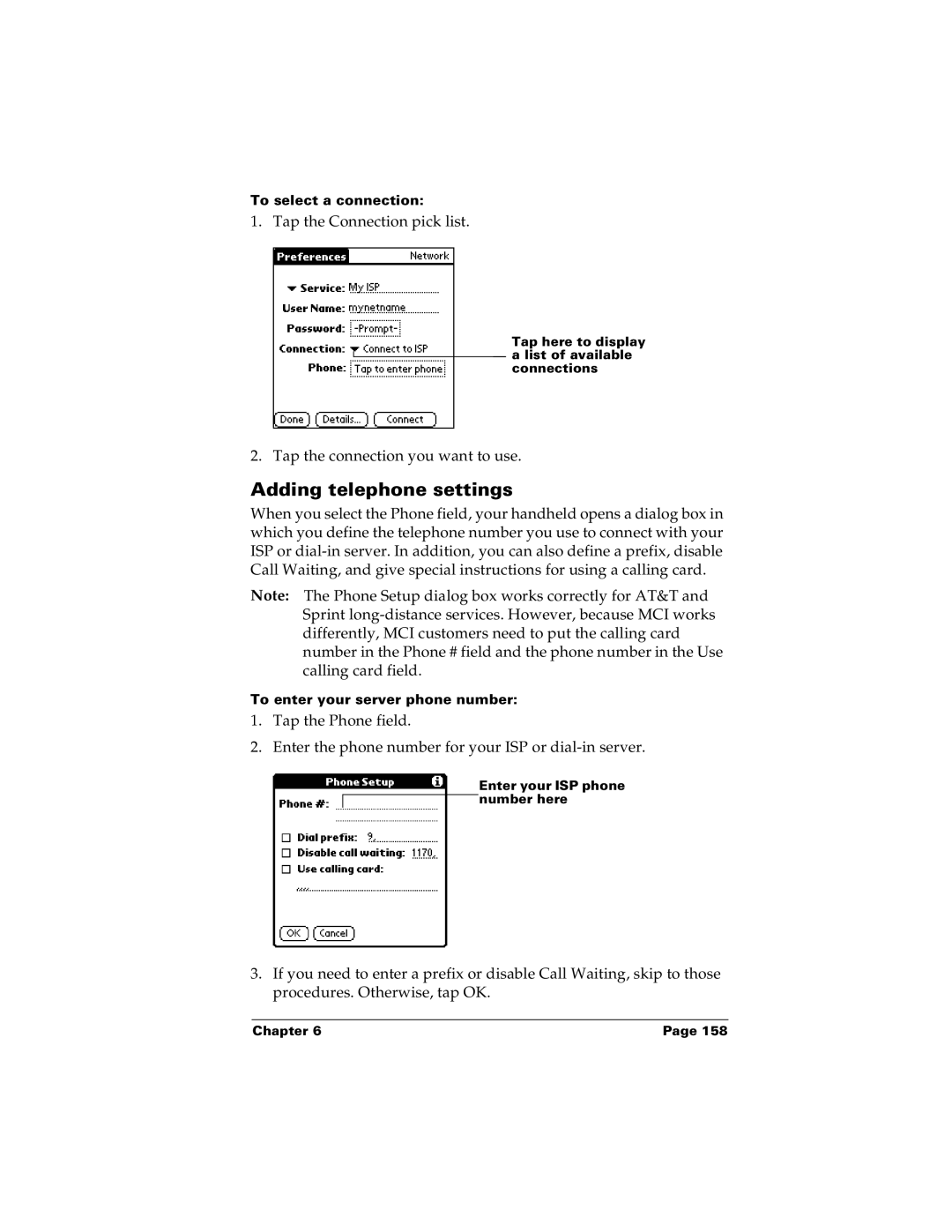 Palm m100 manual Adding telephone settings 