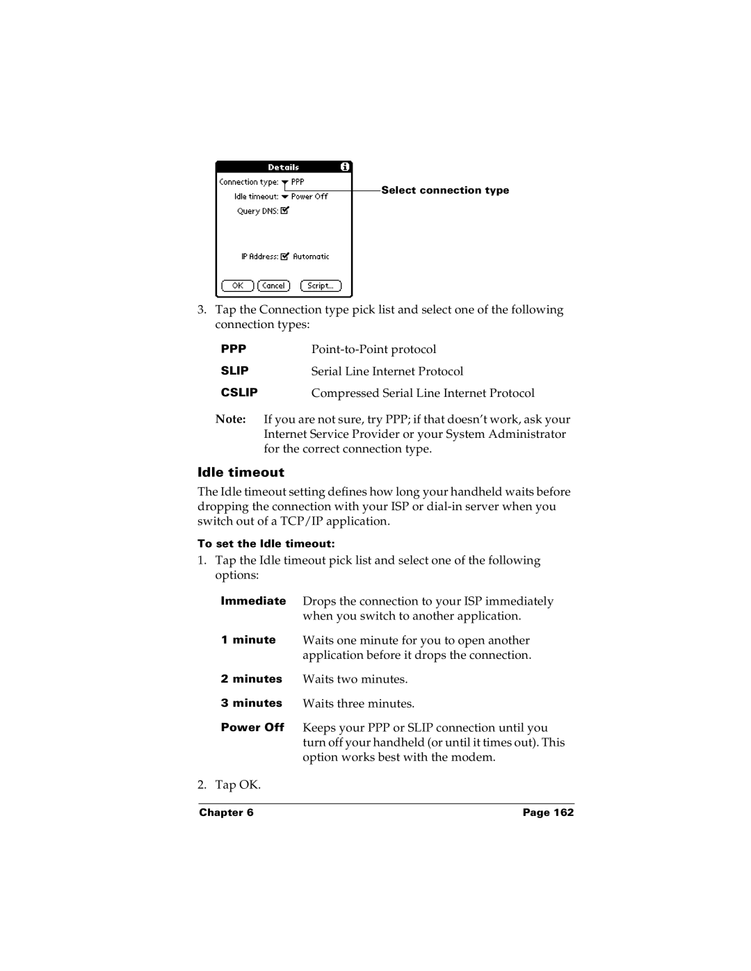 Palm m100 manual Idle timeout 