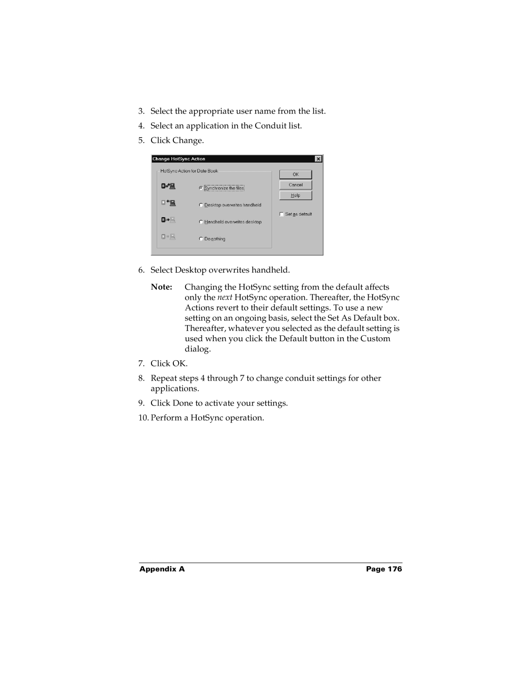 Palm m100 manual Appendix a 