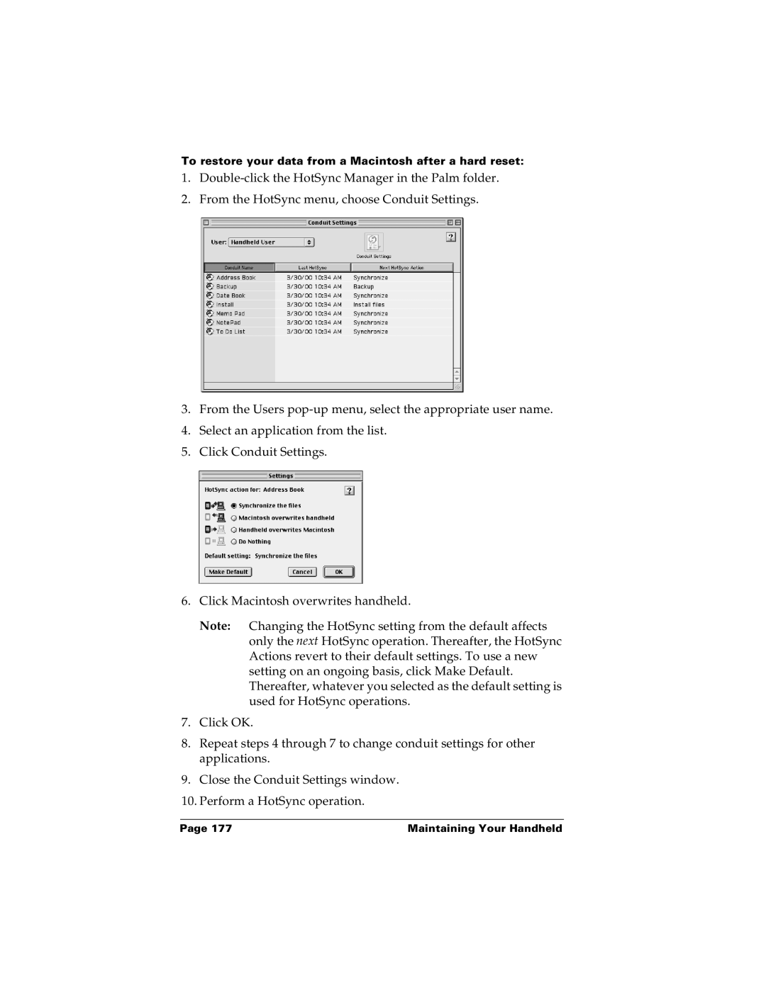 Palm m100 manual To restore your data from a Macintosh after a hard reset 