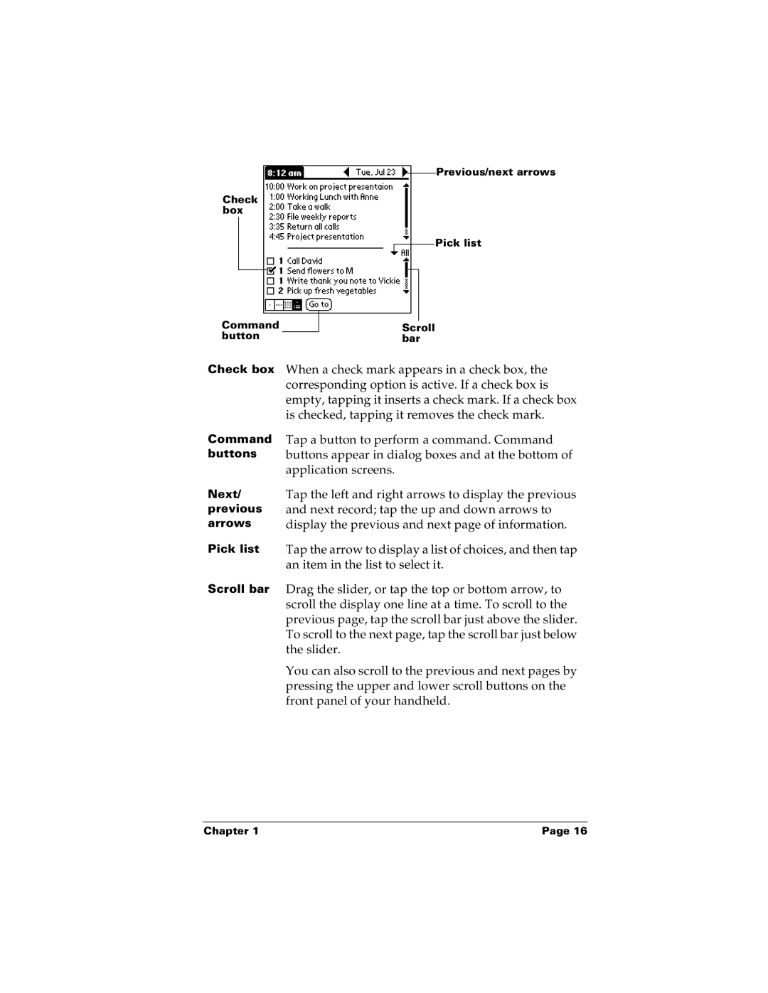 Palm m100 manual When a check mark appears in a check box 