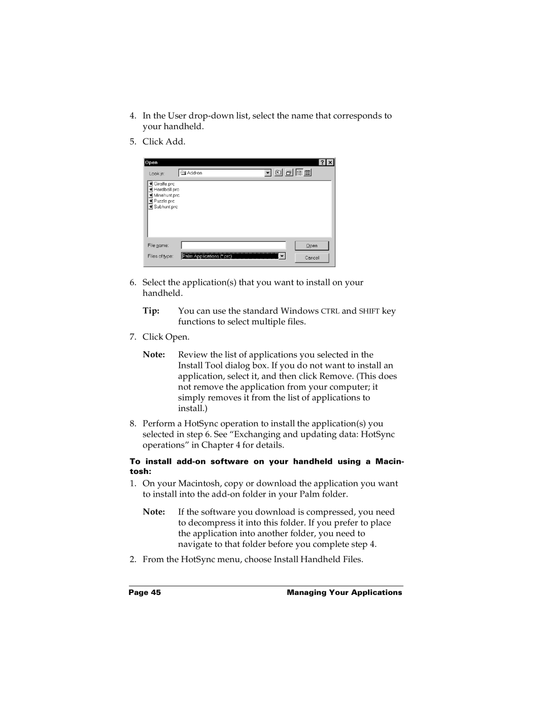 Palm m100 manual Managing Your Applications 