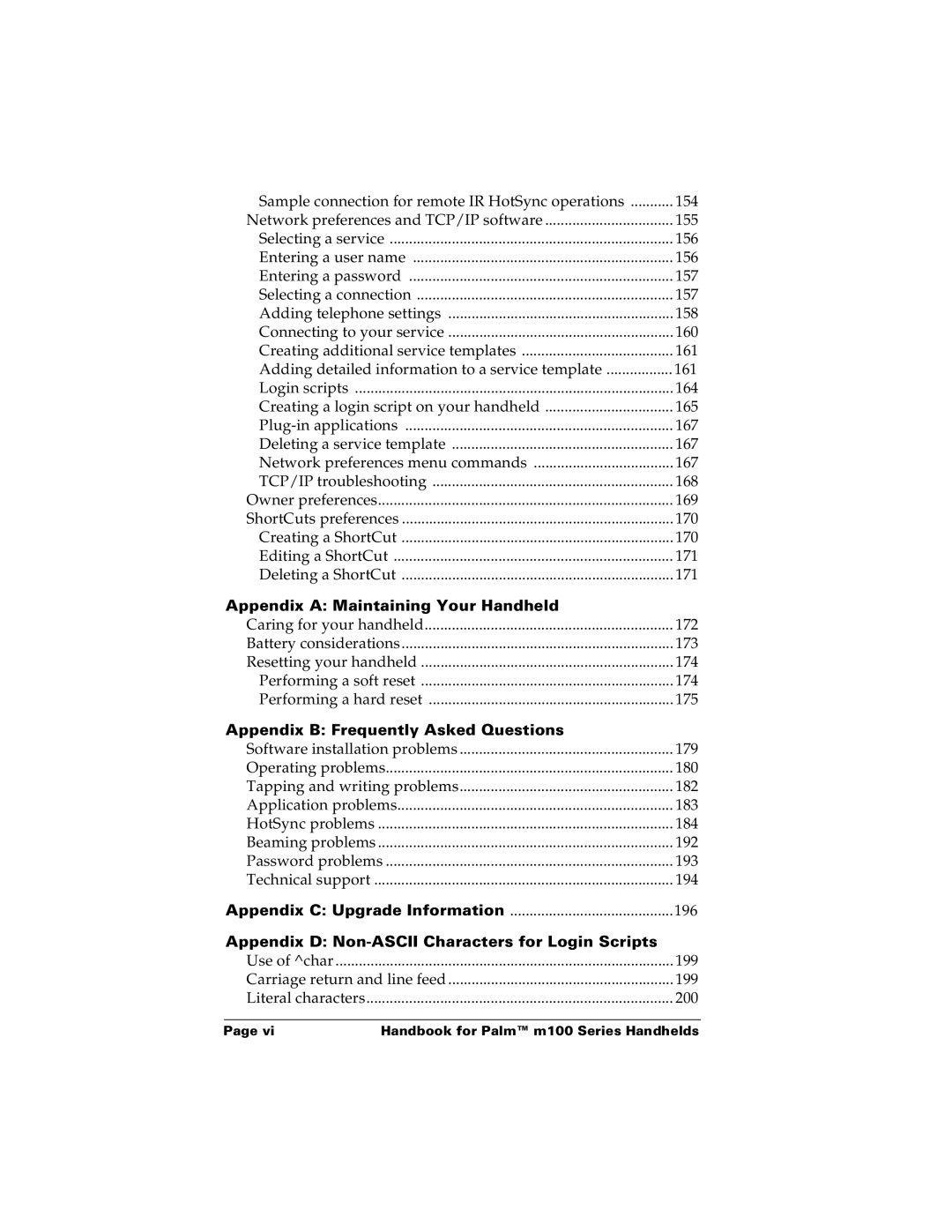 Palm m100 manual Appendix a Maintaining Your Handheld 