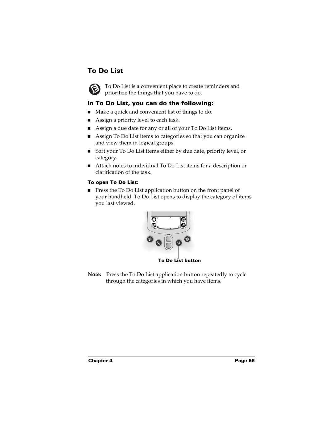 Palm m100 manual To Do List, you can do the following 