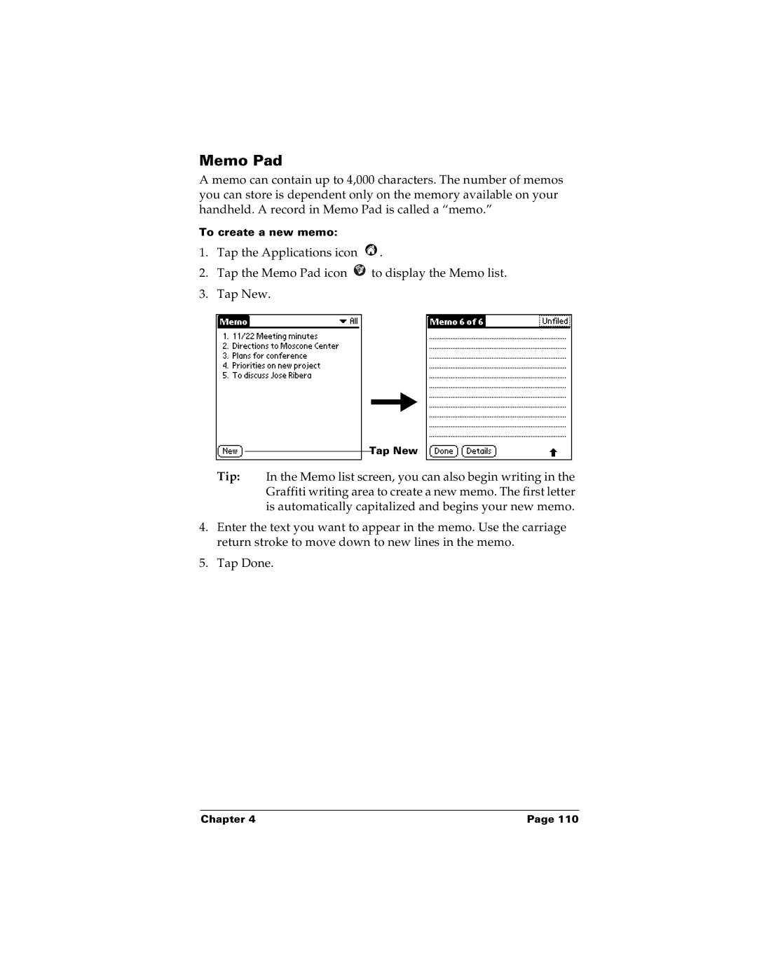 Palm m100 manual To create a new memo 