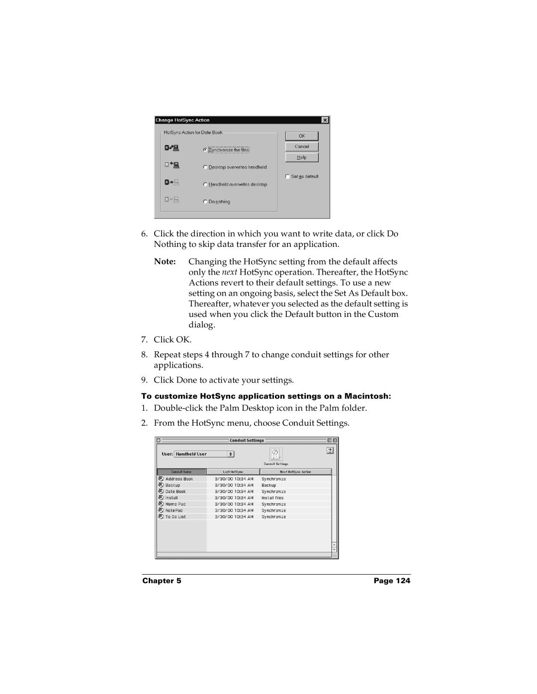 Palm m100 manual To customize HotSync application settings on a Macintosh 