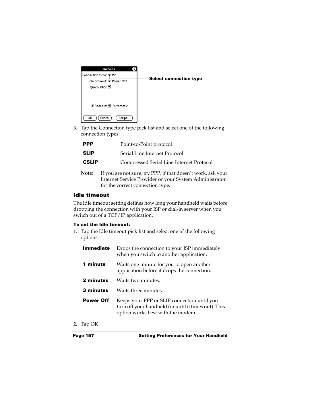 Palm m100 manual Idle timeout 