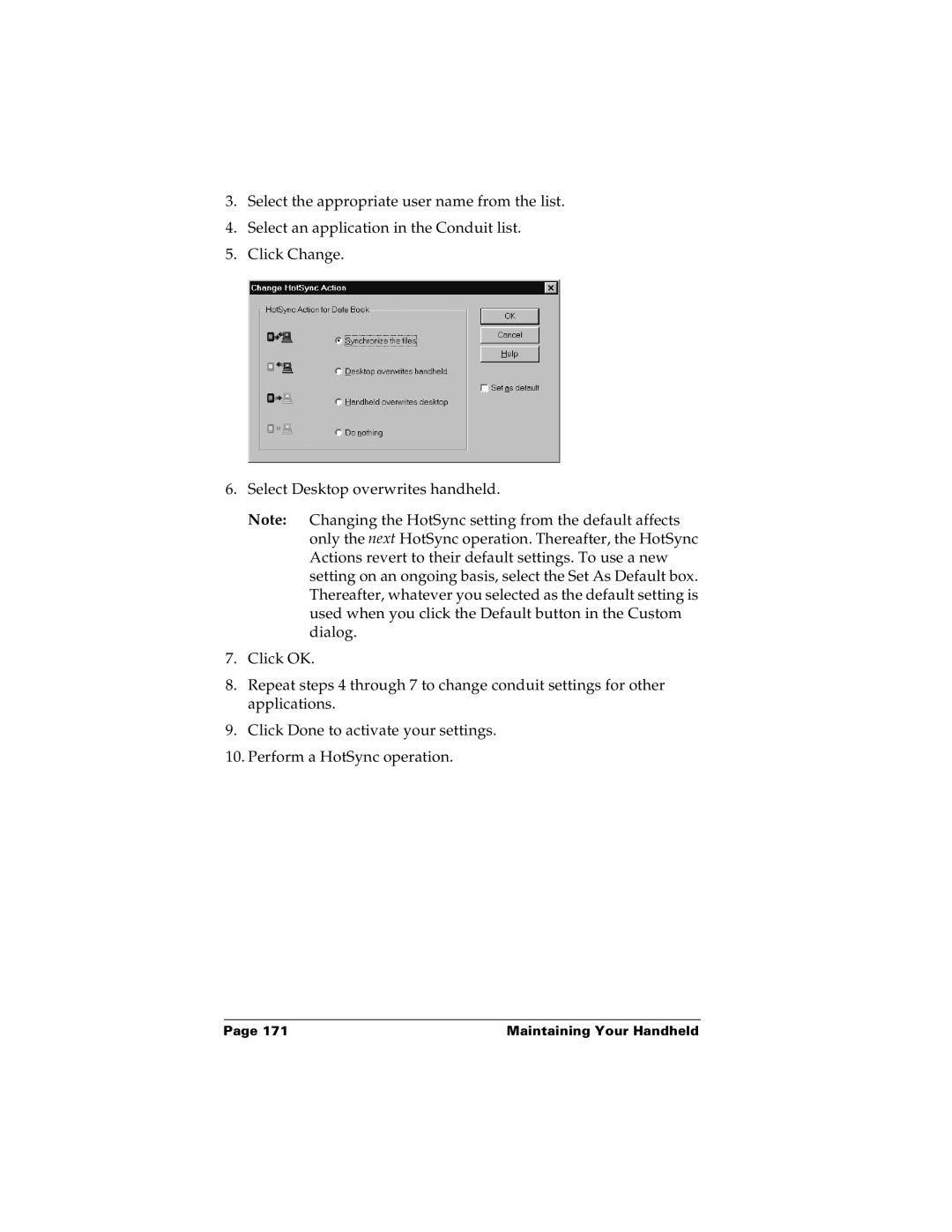 Palm m100 manual Maintaining Your Handheld 