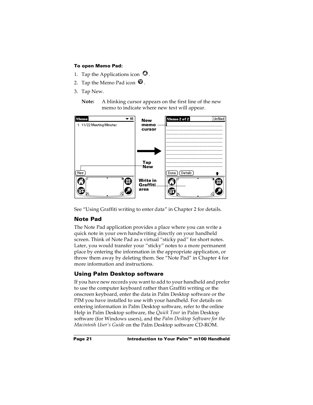 Palm m100 manual Using Palm Desktop software 