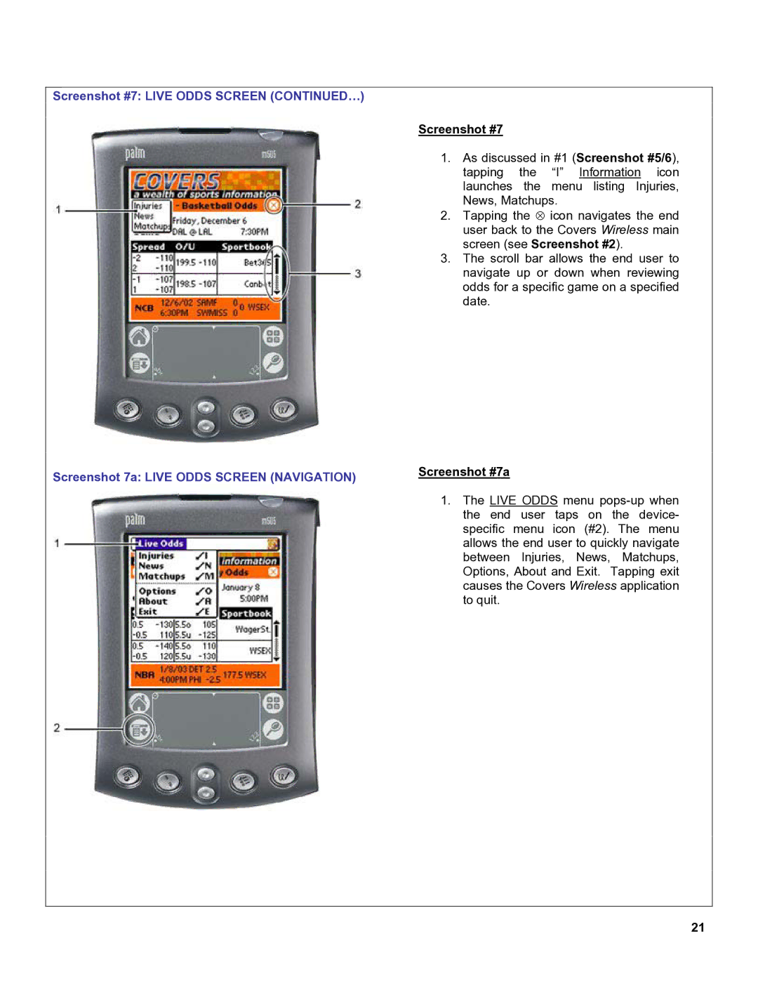 Palm OS Devices manual Screenshot #7a 