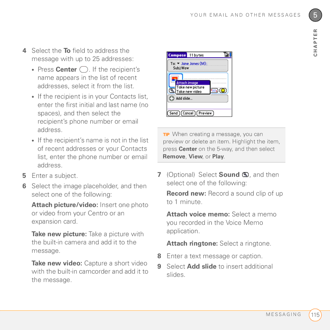 Palm PDA CentroTM Smart Device manual Remove, View, or Play 