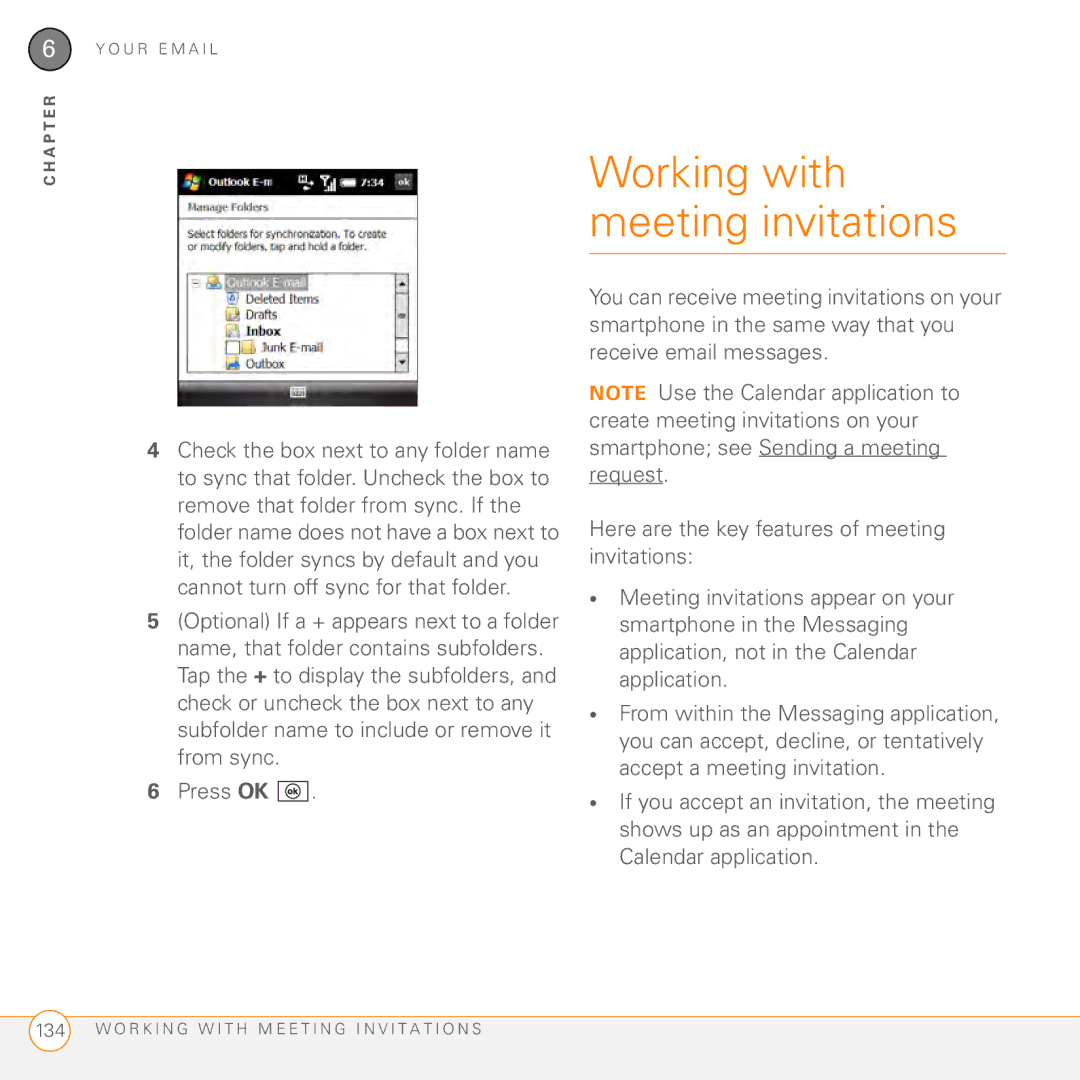 Palm PMG0501000P manual Working with meeting invitations 