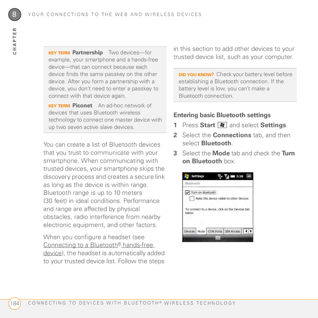 Palm PMG0501000P manual Entering basic Bluetooth settings 