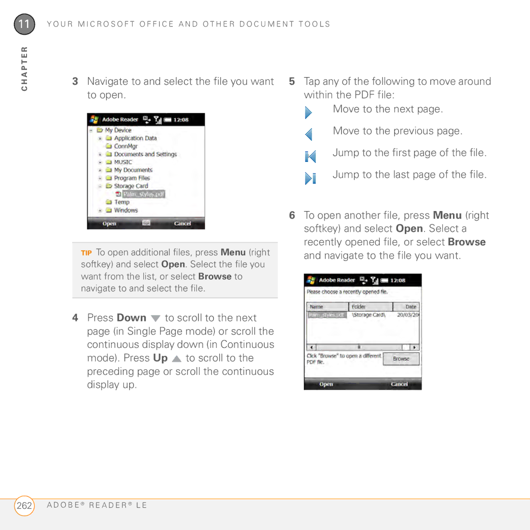 Palm PMG0501000P manual Navigate to and select the file you want to open 