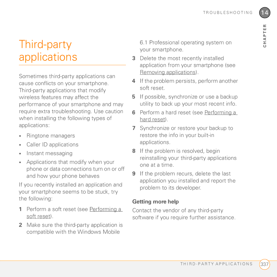 Palm PMG0501000P manual Third-party applications, Getting more help 