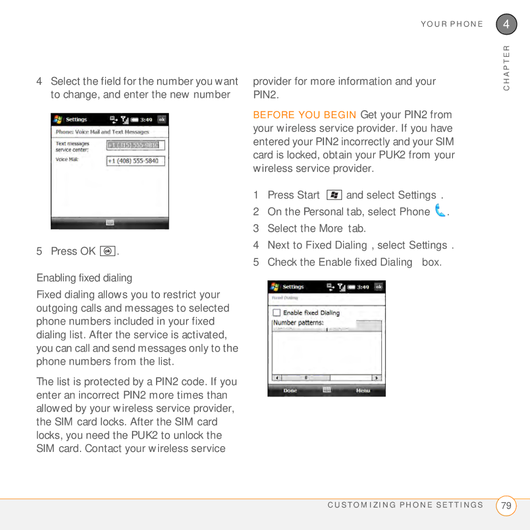 Palm PMG0501000P manual Enabling fixed dialing 