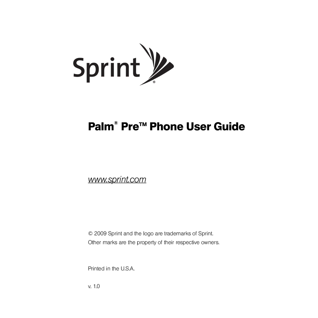 Palm manual Palm Pre Phone User Guide 