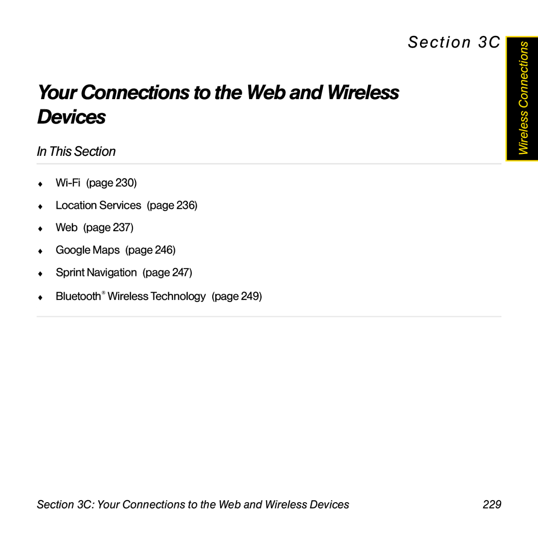 Palm Pre manual Your Connections to the Web and Wireless Devices 229 