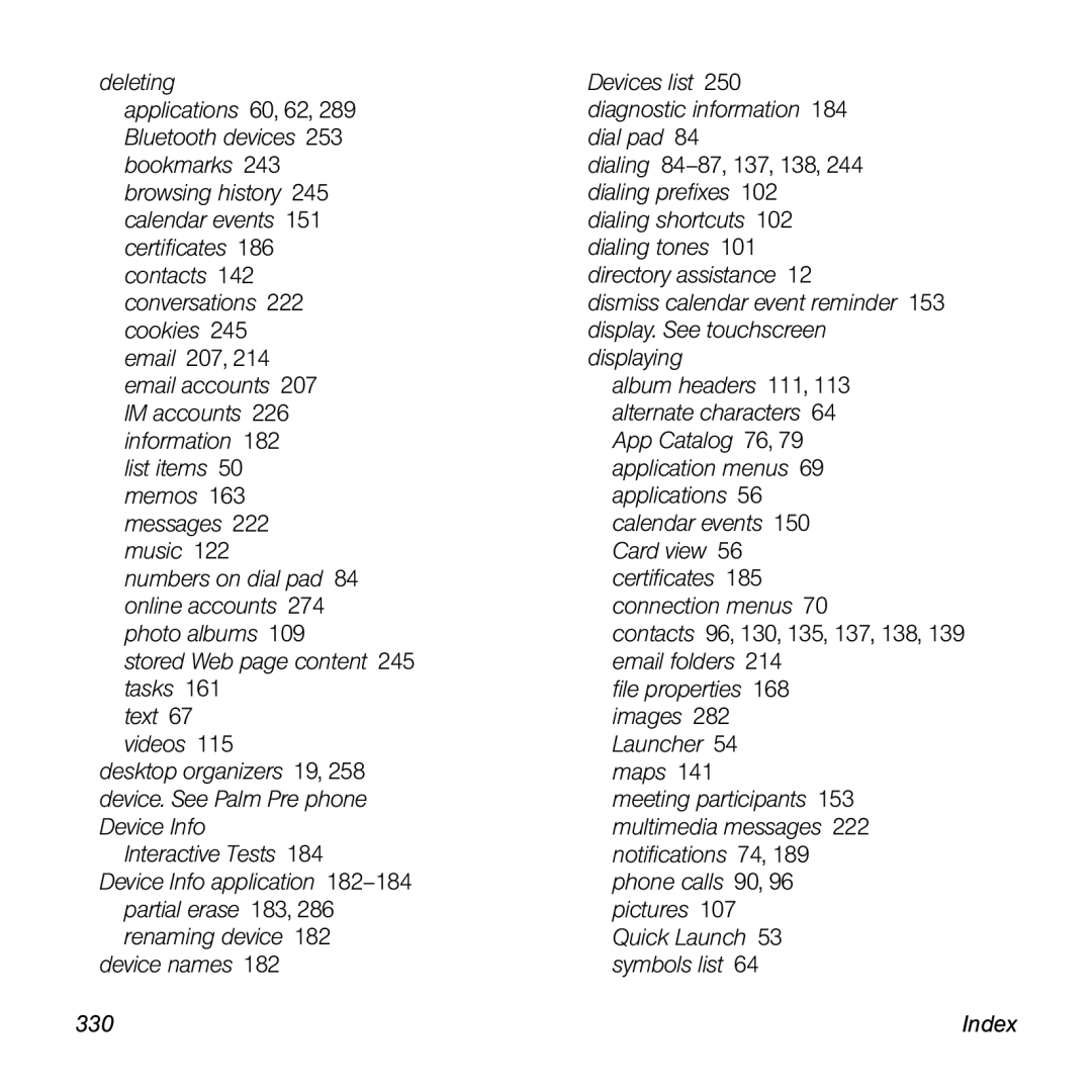 Palm Pre manual Dialing prefixes 