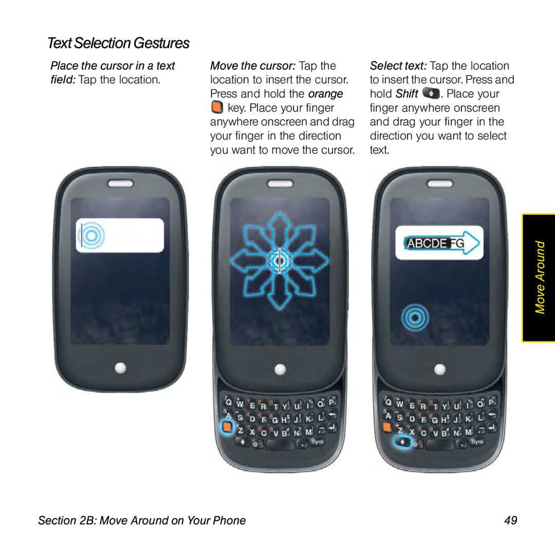 Palm Pre manual Text Selection Gestures 