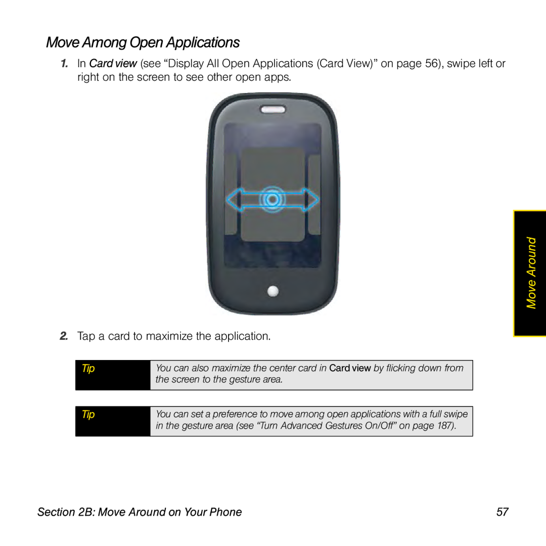 Palm Pre manual Move Among Open Applications 