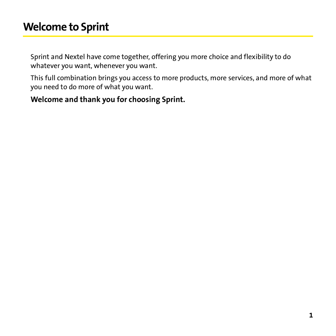 Palm PTR690HKP manual Welcome to Sprint 