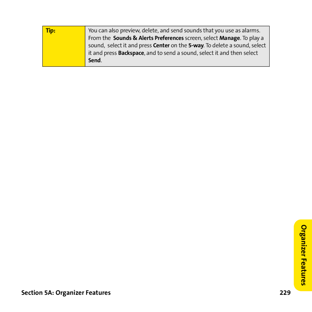 Palm PTR690HKP manual Tip, Organizer Features 229 