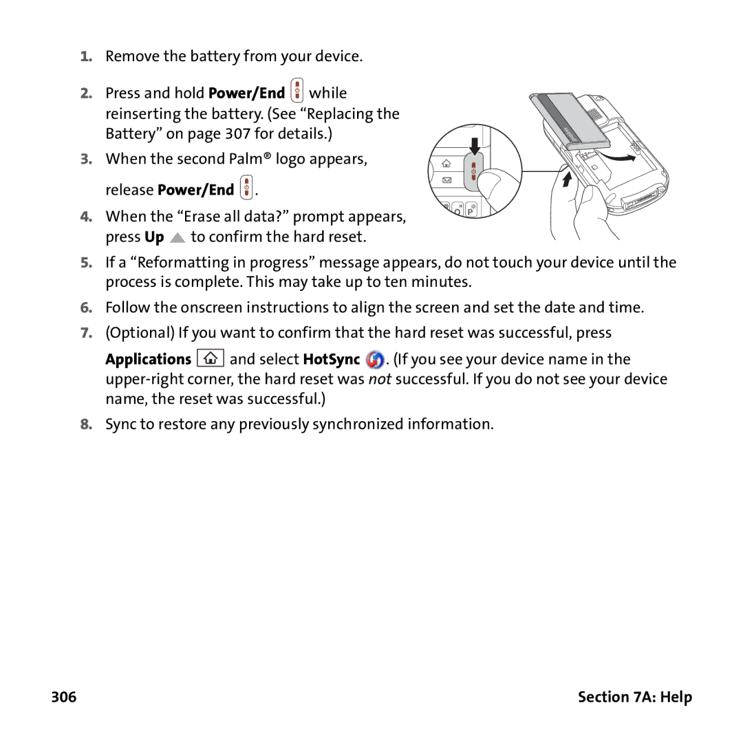 Palm PTR690HKP manual 306 