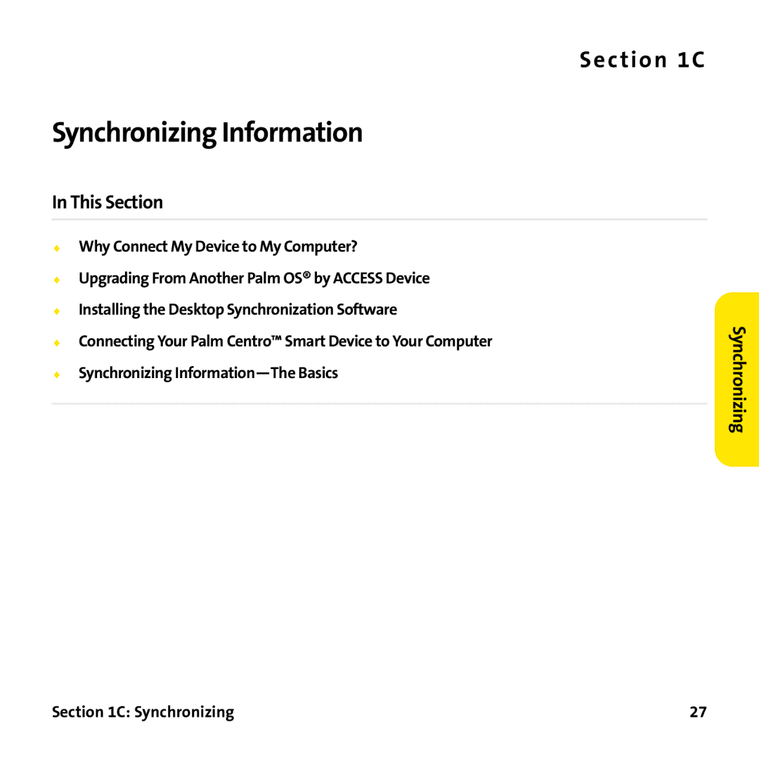 Palm PTR690HKP manual Synchronizing Information-The Basics 