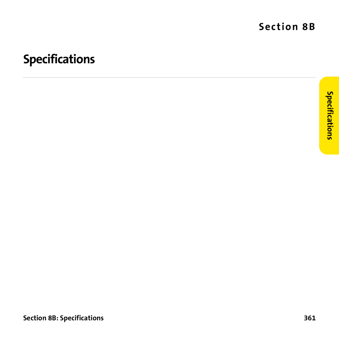 Palm PTR690HKP manual Specifications 361 