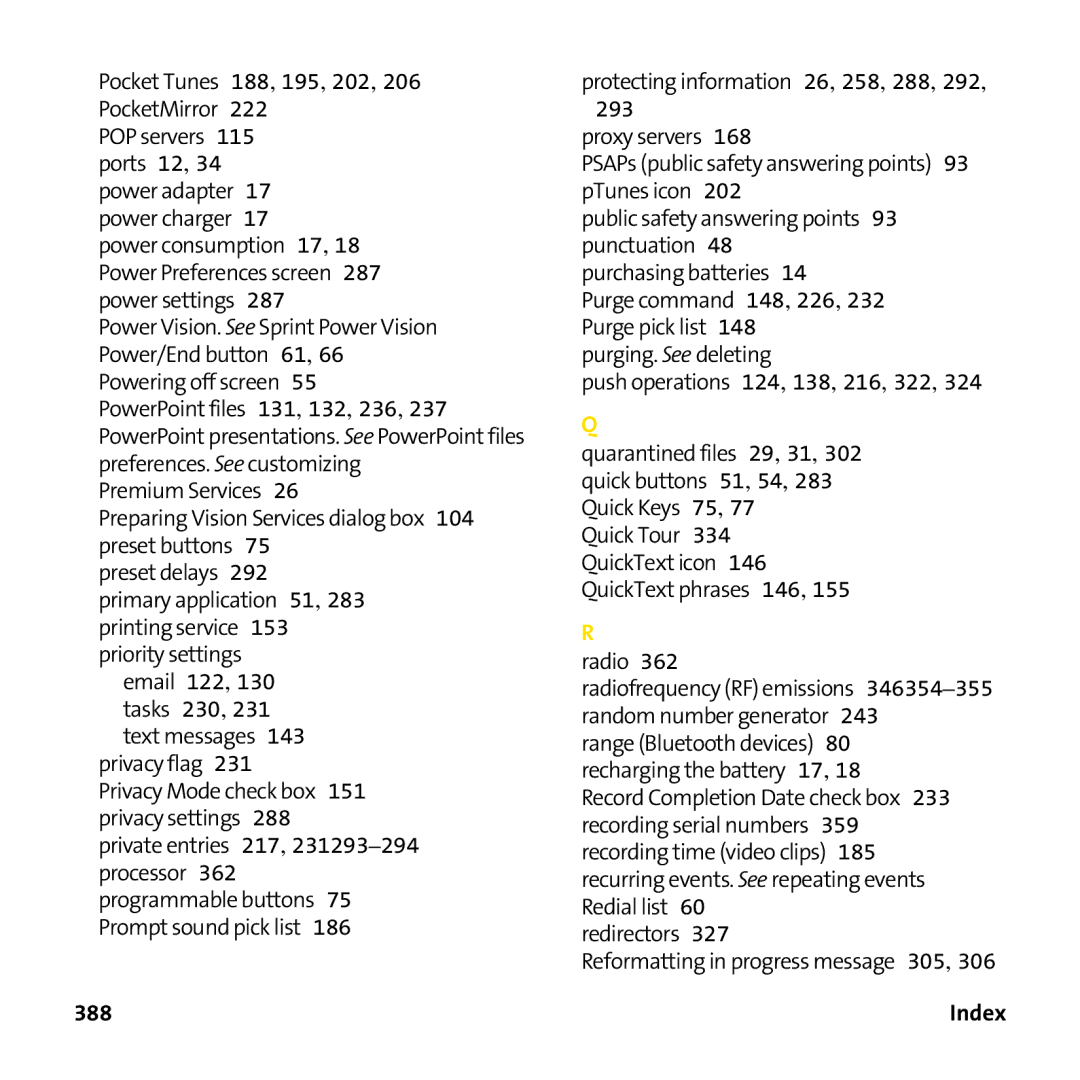 Palm PTR690HKP manual 388 