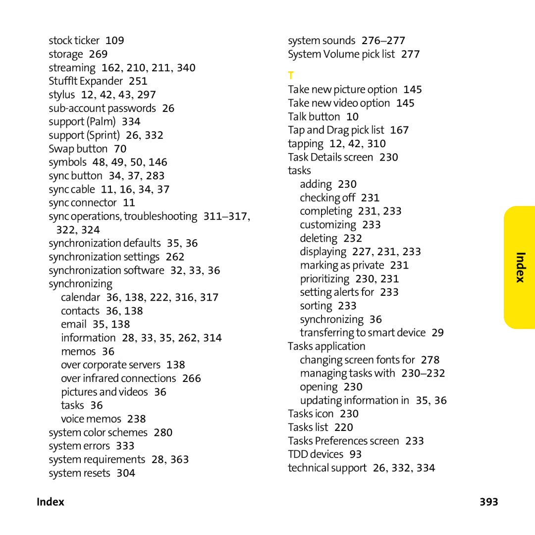 Palm PTR690HKP manual 393 