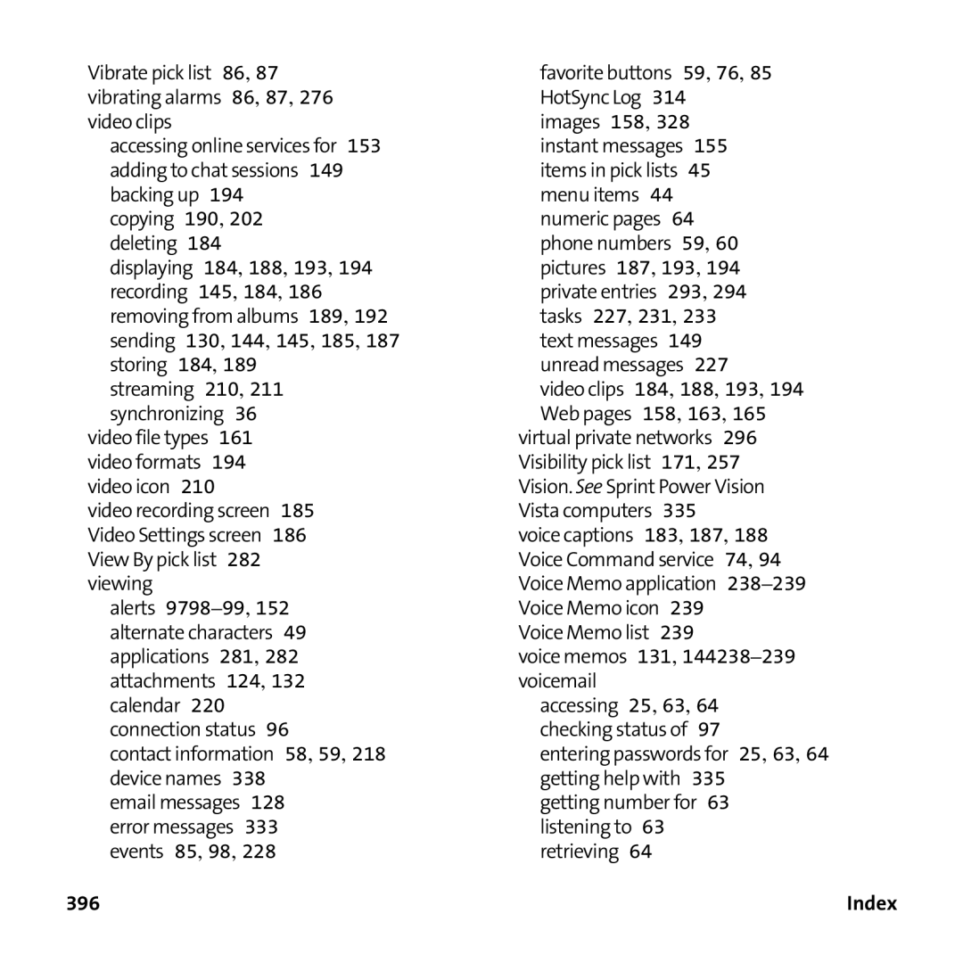 Palm PTR690HKP manual 396 