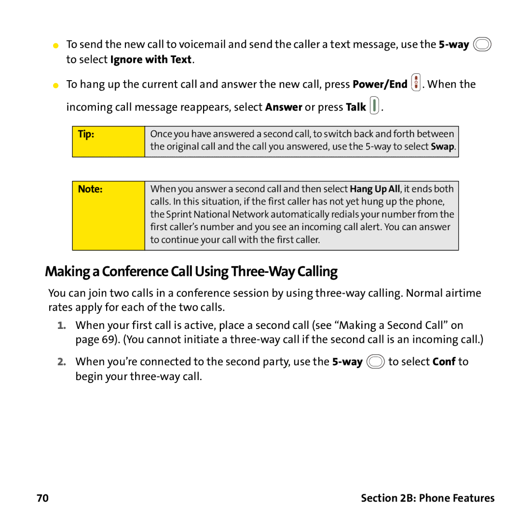 Palm PTR690HKP manual Making a Conference Call Using Three-Way Calling 