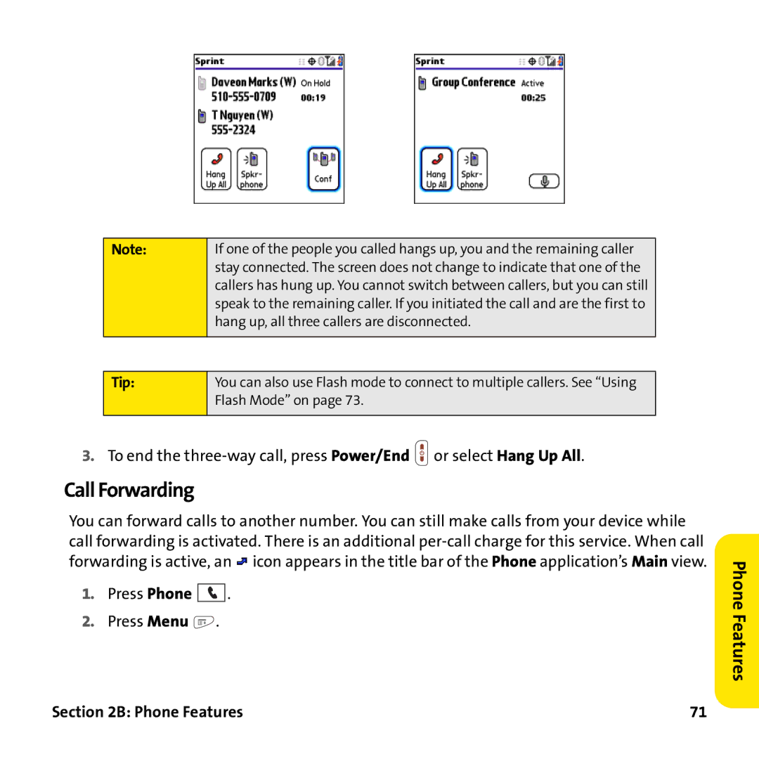 Palm PTR690HKP manual Call Forwarding 