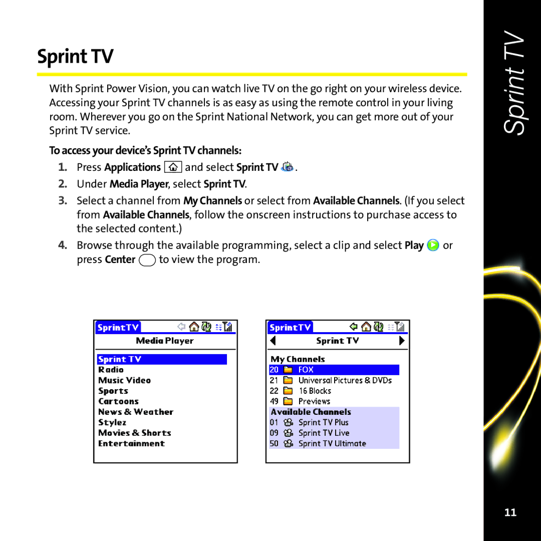 Palm Smart Phone manual Sprint TV 