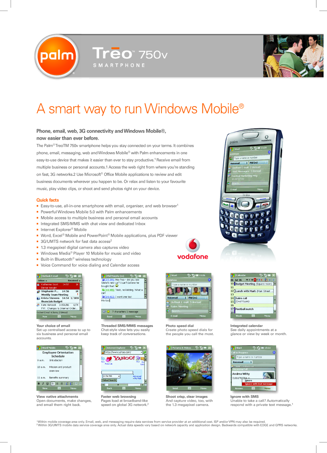 Palm Treo 750v manual Quick facts, Your choice of email, Ignore with SMS 