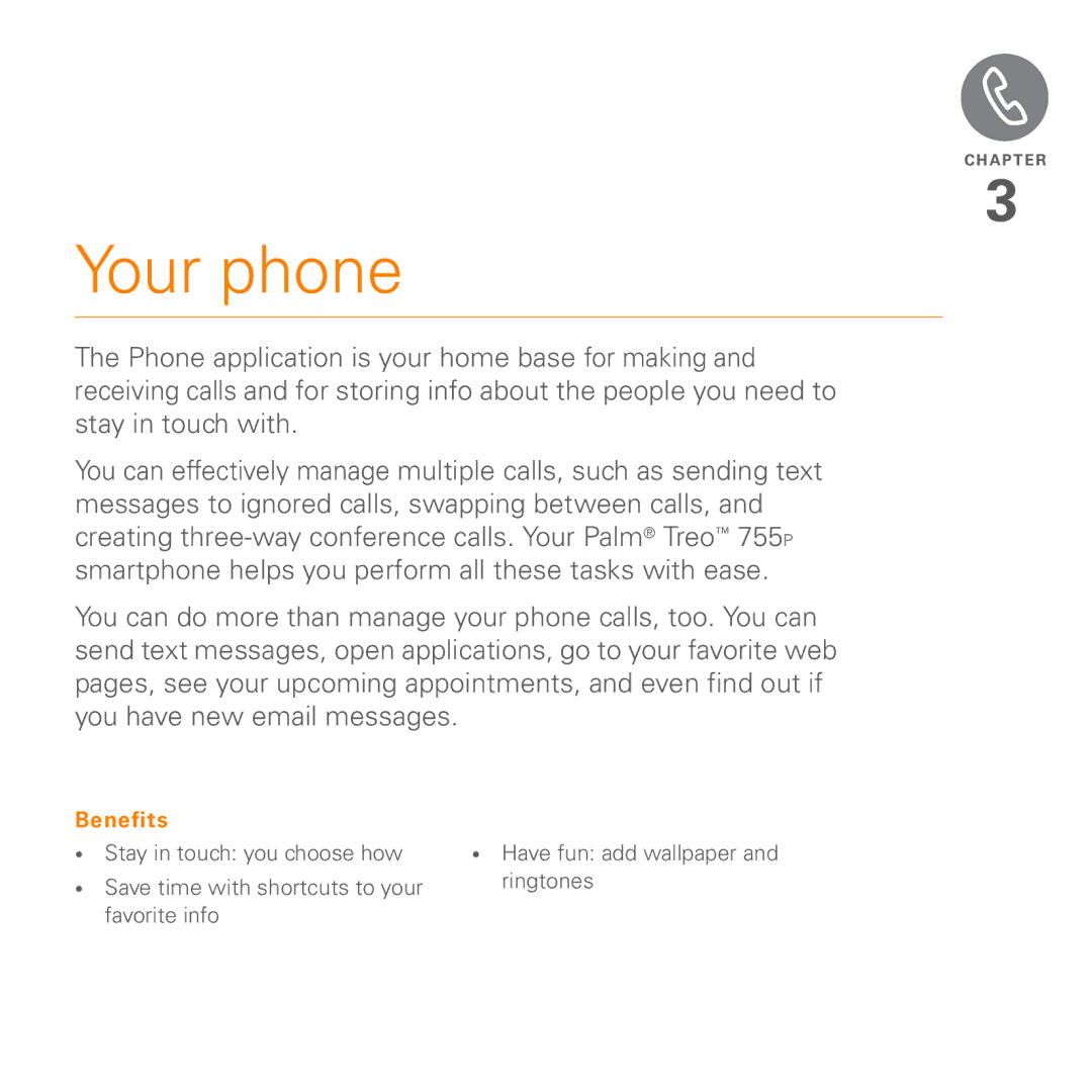 Palm Treo 755P manual Your phone 