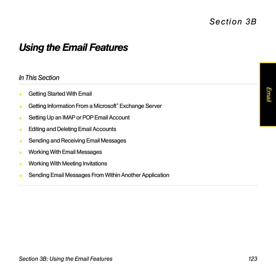 Palm TREOPROBLKSPT manual Using the Email Features 123 