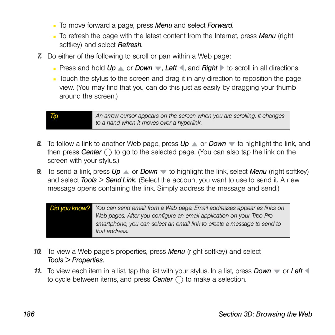 Palm TREOPROBLKSPT manual 186 