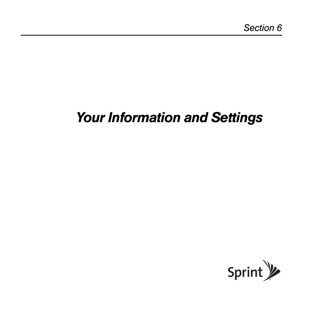 Palm TREOPROBLKSPT manual Your Information and Settings 