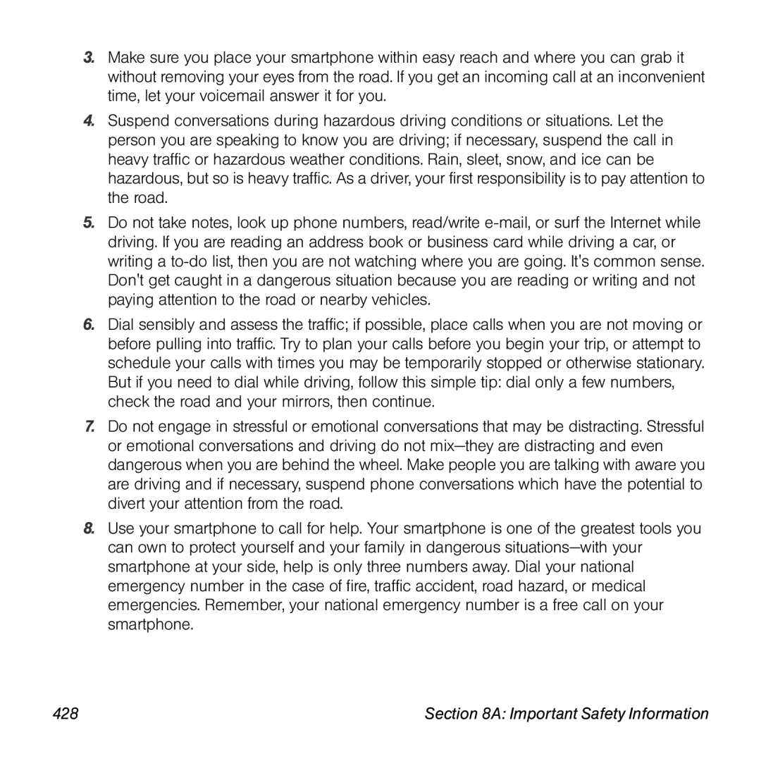 Palm TREOPROBLKSPT manual Important Safety Information 