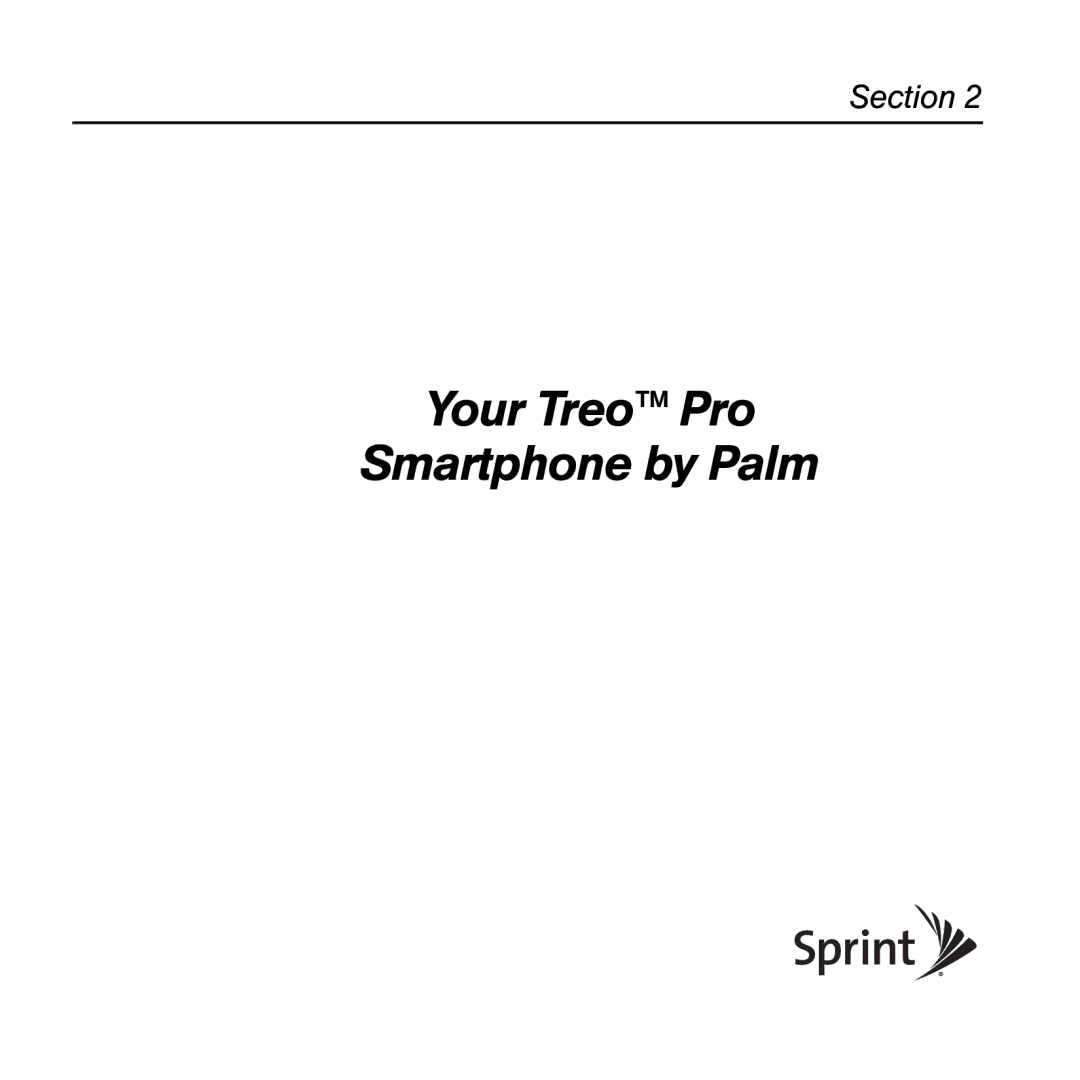 Palm TREOPROBLKSPT manual Your Treo Pro Smartphone by Palm 