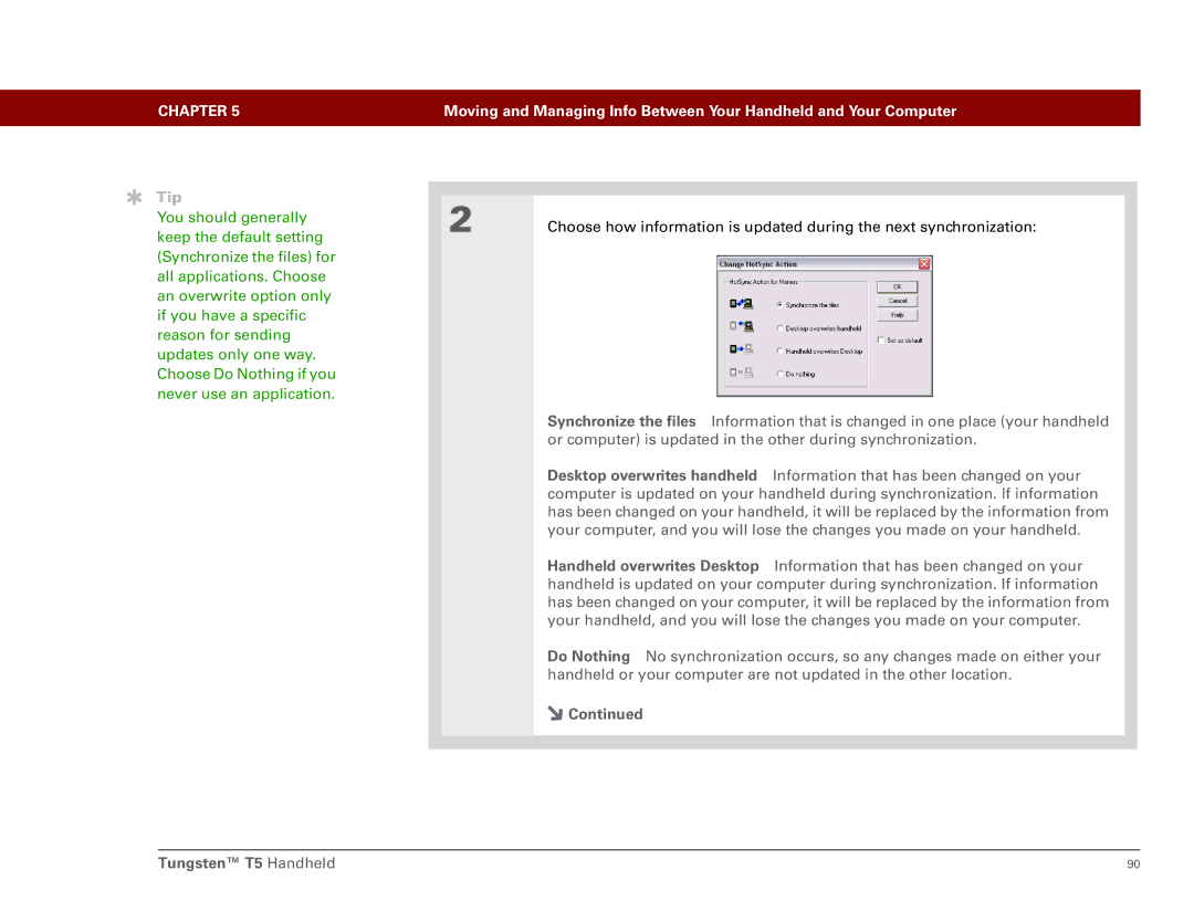Palm Tungsten T5 manual Tip 