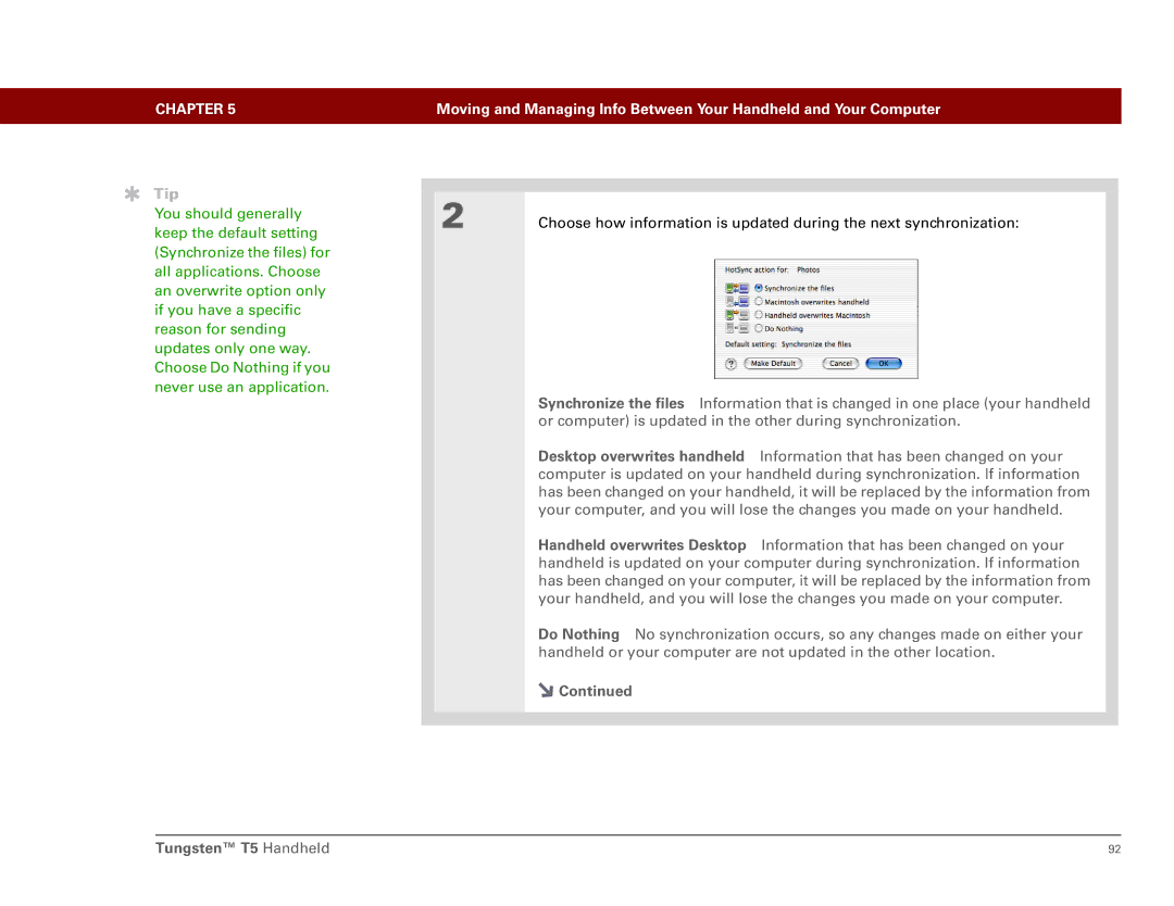 Palm Tungsten T5 manual Tip 
