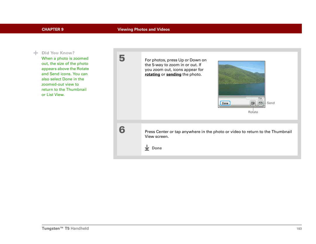 Palm Tungsten T5 manual Send Rotate 