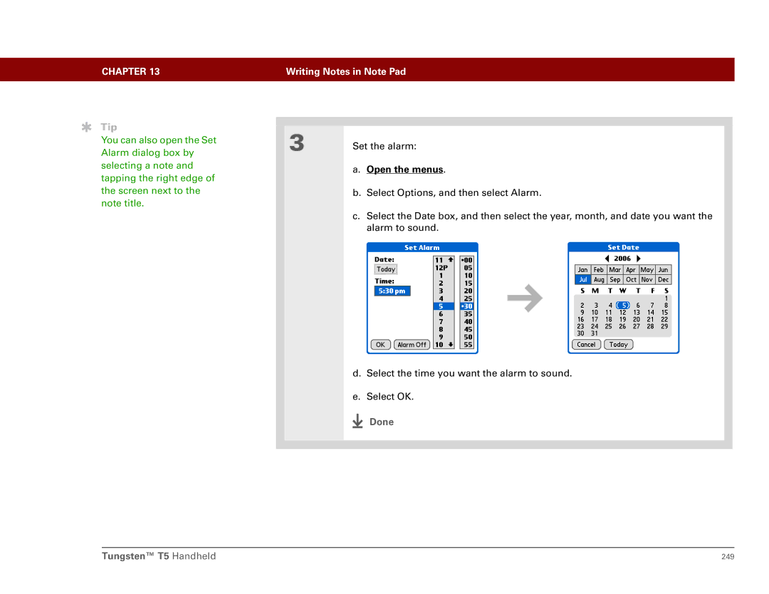 Palm Tungsten T5 manual Open the menus 