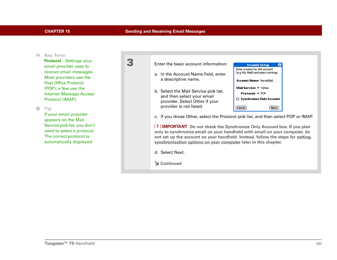 Palm Tungsten T5 manual Provider is not listed 