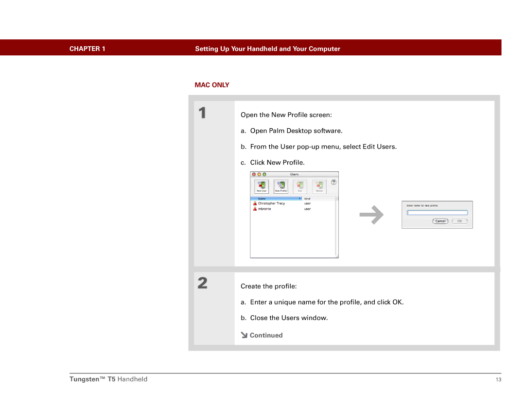 Palm Tungsten T5 manual MAC only 