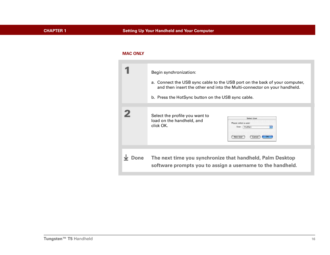 Palm Tungsten T5 manual MAC only 
